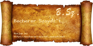 Becherer Szovát névjegykártya